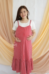 MAMA HAMIL Elsa Overall Dress Baju Hamil Menyusui Set Inner Modis Lucu Kekinian Stylish   HO 78 15  large